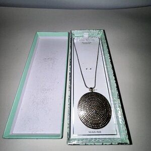 Scroll And Vine Silver Extra Long Pendant Reversible Necklace NIB 38" NOTE